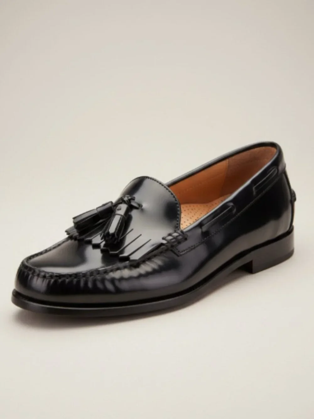 Cole Haan Men’s Black Leather Tassel Loafers Slip On Shoes Size 10D EUC
